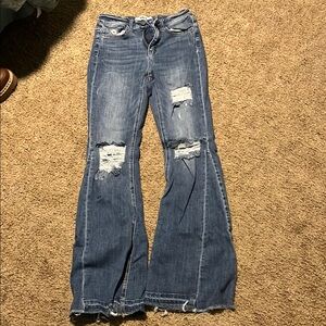 Women's Distressed Blue Jeans